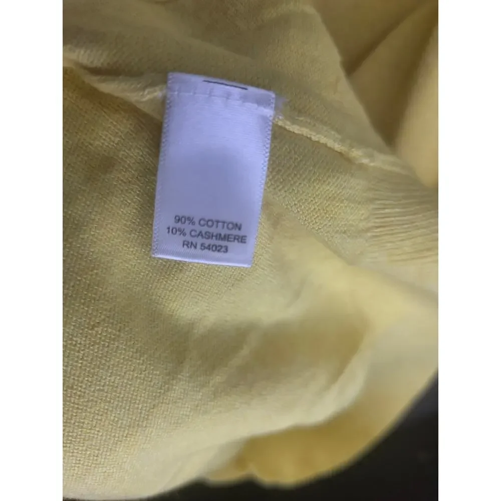 ​Banana Republic Yellow Cotton Cashmere V-Neck Sweater Men’s Size L Tall